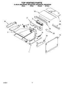 09 - Top Venting Parts, Optional Parts parts for Whirlpool Oven GMC305PDB08 from AppliancePartsPros.com