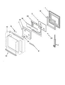Oven Door parts for Whirlpool Oven GBD307NKQ0 from AppliancePartsPros.com