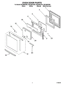 03 - Oven Door Parts parts for Whirlpool Oven GSC308PJS05 from AppliancePartsPros.com