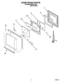 03 - Oven Door Parts parts for Whirlpool Oven RBS245PDS17 from AppliancePartsPros.com