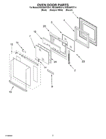 02 - Oven Door Parts parts for Whirlpool Oven RBD306PDT14 from AppliancePartsPros.com