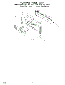 02 - Control Panel Parts parts for Whirlpool Oven GBS277PDB11 from AppliancePartsPros.com