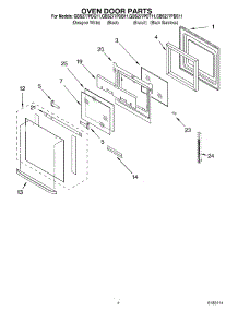 03 - Oven Door Parts parts for Whirlpool Oven GBS277PDB11 from AppliancePartsPros.com