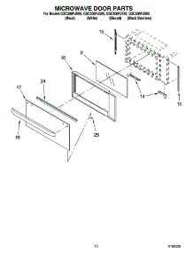 08 - Microwave Door Parts parts for Whirlpool Oven GSC308PJT05 from AppliancePartsPros.com