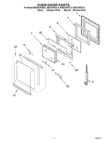 03 - Oven Door Parts parts for Whirlpool Oven RBS275PDQ16 from AppliancePartsPros.com