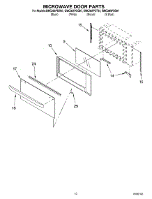 08 - Microwave Door Parts parts for Whirlpool Oven GMC305PDQ07 from AppliancePartsPros.com