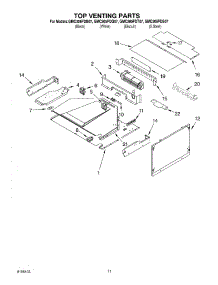 09 - Top Venting Parts, Optional Parts parts for Whirlpool Oven GMC305PDT07 from AppliancePartsPros.com