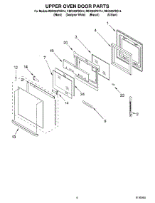 04 - Upper Oven Door Parts parts for Whirlpool Oven RBD305PDB14 from AppliancePartsPros.com