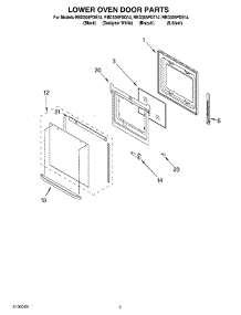 03 - Lower Oven Door Parts parts for Whirlpool Oven RBD305PDQ14 from AppliancePartsPros.com