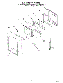 03 - Oven Door parts for Whirlpool Oven RBS275PDB13 from AppliancePartsPros.com