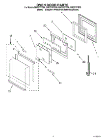 03 - Oven Door parts for Whirlpool Oven GBD277PDS8 from AppliancePartsPros.com