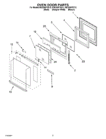 02 - Oven Door parts for Whirlpool Oven RBD306PDT13 from AppliancePartsPros.com