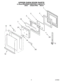 04 - Upper Oven Door parts for Whirlpool Oven RBD275PDQ13 from AppliancePartsPros.com