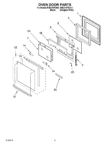02 - Oven Door parts for Whirlpool Oven RBD276PDQ12 from AppliancePartsPros.com
