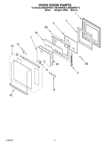 02 - Oven Door parts for Whirlpool Oven RBD306PDT12 from AppliancePartsPros.com