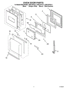 03 - Oven Door parts for Whirlpool Oven RBS275PDQ12 from AppliancePartsPros.com