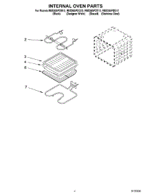 03 - Internal Oven parts for Whirlpool Oven RBS305PDT12 from AppliancePartsPros.com