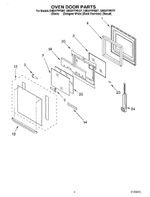 03 - Oven Door parts for Whirlpool Oven GBD277PDS7 from AppliancePartsPros.com