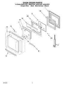 03 - Oven Door parts for Whirlpool Oven GBD307PDQ7 from AppliancePartsPros.com