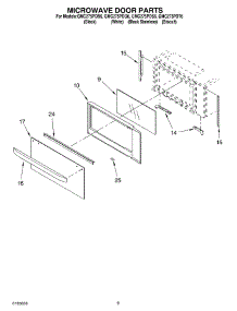 07 - Microwave Door parts for Whirlpool Oven GMC275PDT6 from AppliancePartsPros.com