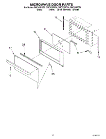 08 - Microwave Door parts for Whirlpool Oven GMC305PDS6 from AppliancePartsPros.com
