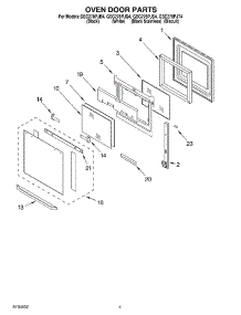03 - Oven Door parts for Whirlpool Oven GSC278PJB4 from AppliancePartsPros.com