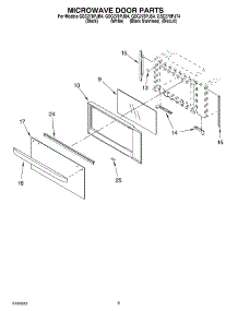 07 - Microwave Door parts for Whirlpool Oven GSC278PJT4 from AppliancePartsPros.com