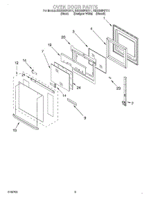 02 - Oven Door parts for Whirlpool Oven RBD306PDB11 from AppliancePartsPros.com