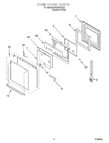 03 - Oven Door parts for Whirlpool Oven 8RBS245PDQ1 from AppliancePartsPros.com