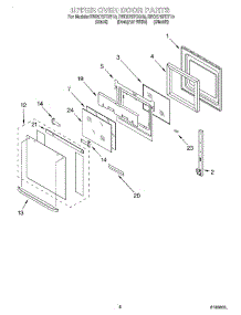 04 - Upper Oven Door parts for Whirlpool Oven RBD275PDB10 from AppliancePartsPros.com