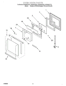 02 - Oven Door parts for Whirlpool Oven RBS305PDT9 from AppliancePartsPros.com