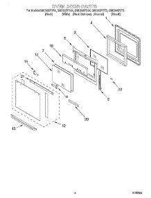 03 - Oven Door parts for Whirlpool Oven GMC305PDZ4 from AppliancePartsPros.com