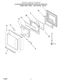 03 - Oven Door parts for Whirlpool Oven GBD307PDT5 from AppliancePartsPros.com