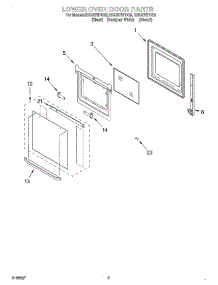 03 - Lower Oven Door parts for Whirlpool Oven RBD275PDB9 from AppliancePartsPros.com