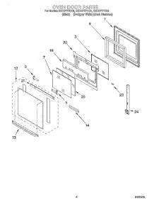 03 - Oven Door parts for Whirlpool Oven GBD277PDB4 from AppliancePartsPros.com