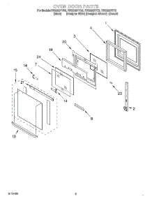 02 - Oven Door parts for Whirlpool Oven RBS305PDB8 from AppliancePartsPros.com