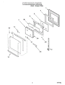 03 - Oven Door parts for Whirlpool Oven RBS275PDB8 from AppliancePartsPros.com