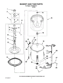 03 - Basket And Tub Parts parts for Whirlpool Washer WTW4930XW1 from AppliancePartsPros.com