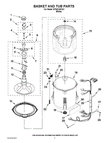 03 - Basket And Tub Parts parts for Whirlpool Washer WTW4750YQ1 from AppliancePartsPros.com