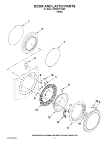 02 - Door And Latch Parts parts for Whirlpool Washer WFW9151YW00 from AppliancePartsPros.com