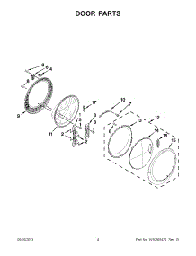02 - Door Parts parts for Whirlpool Washer WFW97HEXR1 from AppliancePartsPros.com