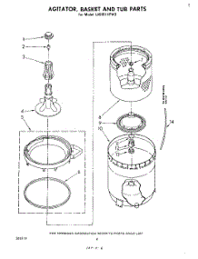 04 - Agitator, Basket And Tub parts for Whirlpool Washer LA5591XPW3 from AppliancePartsPros.com