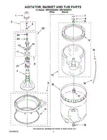 03 - Agitator, Basket And Tub Parts parts for Whirlpool Washer 7MWT98800WM0 from AppliancePartsPros.com