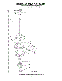 07 - Brake And Drive Tube Parts parts for Whirlpool Washer 7MWT98800WM0 from AppliancePartsPros.com