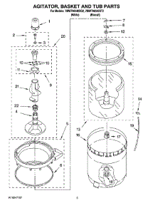 03 - Agitator, Basket And Tub Parts parts for Whirlpool Washer 7MWT96540ST2 from AppliancePartsPros.com