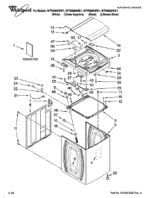 Top And Cabinet parts for Whirlpool Washer WTW6800WU1 from AppliancePartsPros.com