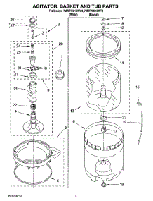03 - Agitator, Basket And Tub Parts parts for Whirlpool Washer 7MWT99815WM0 from AppliancePartsPros.com