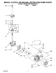 04 - Brake, Clutch, Gearcase, Motor And Pump Parts parts for Whirlpool Washer 7MWT99815WM0 from AppliancePartsPros.com