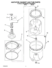 03 - Agitator, Basket And Tub Parts parts for Whirlpool Washer 7MWT96500SQ2 from AppliancePartsPros.com