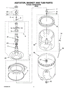 03 - Agitator, Basket And Tub Parts parts for Whirlpool Washer 4KWTW5790VW0 from AppliancePartsPros.com